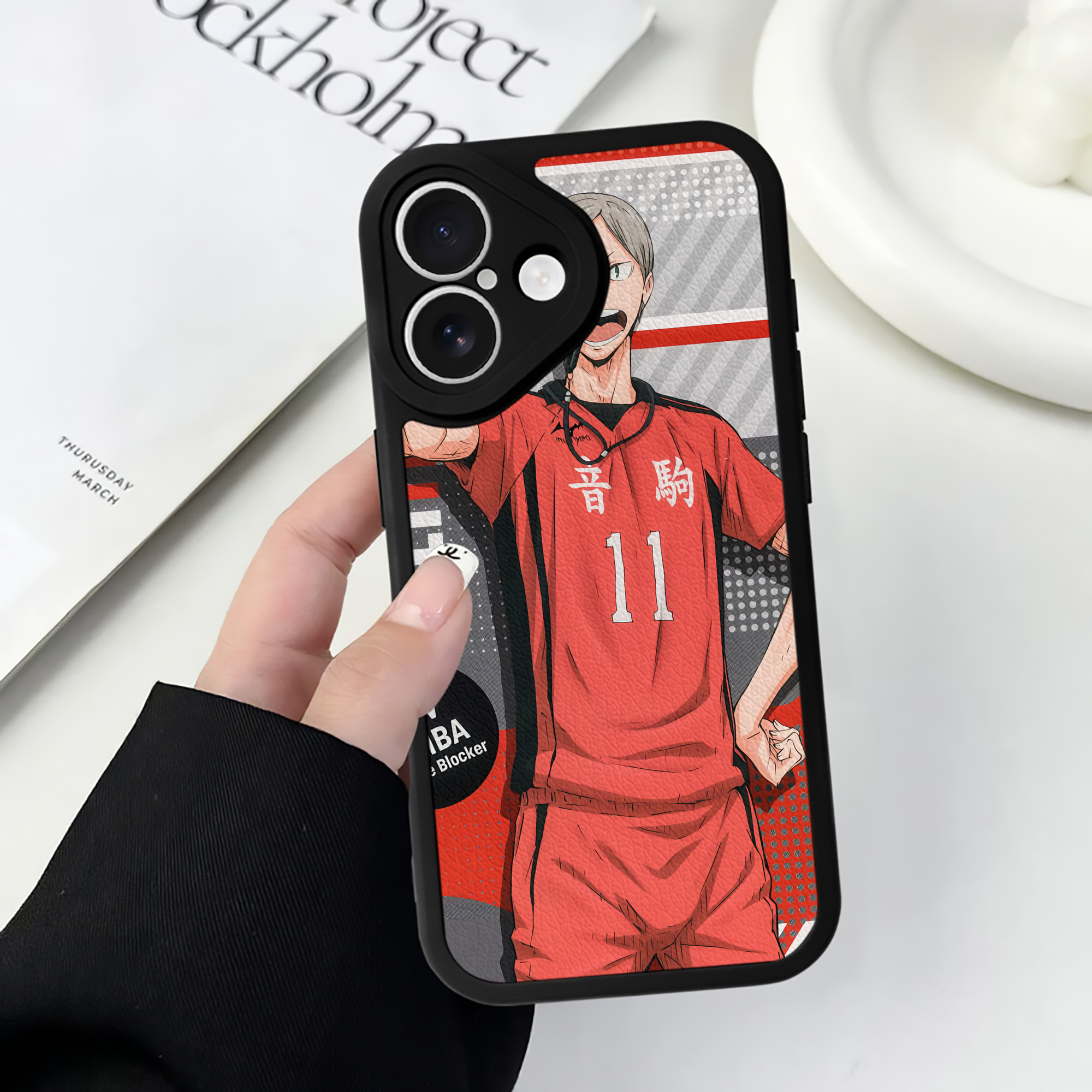 （画像用） ハイキュー!! Haikyu!! 【iPhone 16シリーズ対応】シリコンスマホケース（レザー調） 材質：シリコン